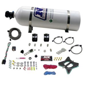 Ford Mustang Nitrous Oxide Kit - Nitrous Express - 4.6L 2 Valve Plate System with 15lb Bottle - `96-`04